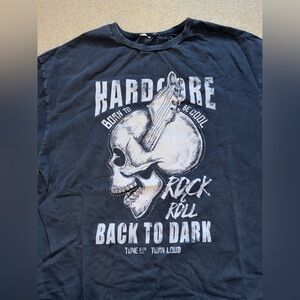 ZARA Hardcore Rock & Roll Graphic T-Shirt - Black